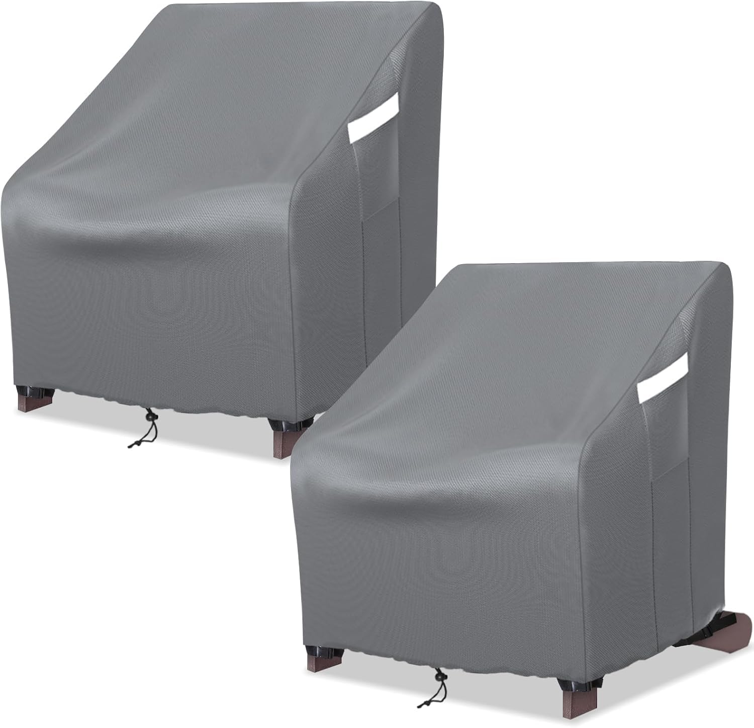 STARTWO Patio Outdoor Chair Covers 2 Pack, Outdoor Furniture Covers Waterproof adapter for Lawn Lounge Seat, Wicker, Swivel, Adirondack,Rocking Chairs,33W x 35D x 38.5H inch,Grey Image