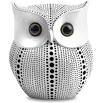 Owl Statue Decor (White) Small Crafted Buho Figurines for Home Decor Accents, Living Room Bedroom Office Decoration, Buhos Bookself TV Stand Decor - Animal Sculptures Collection BFF for Owls Lovers