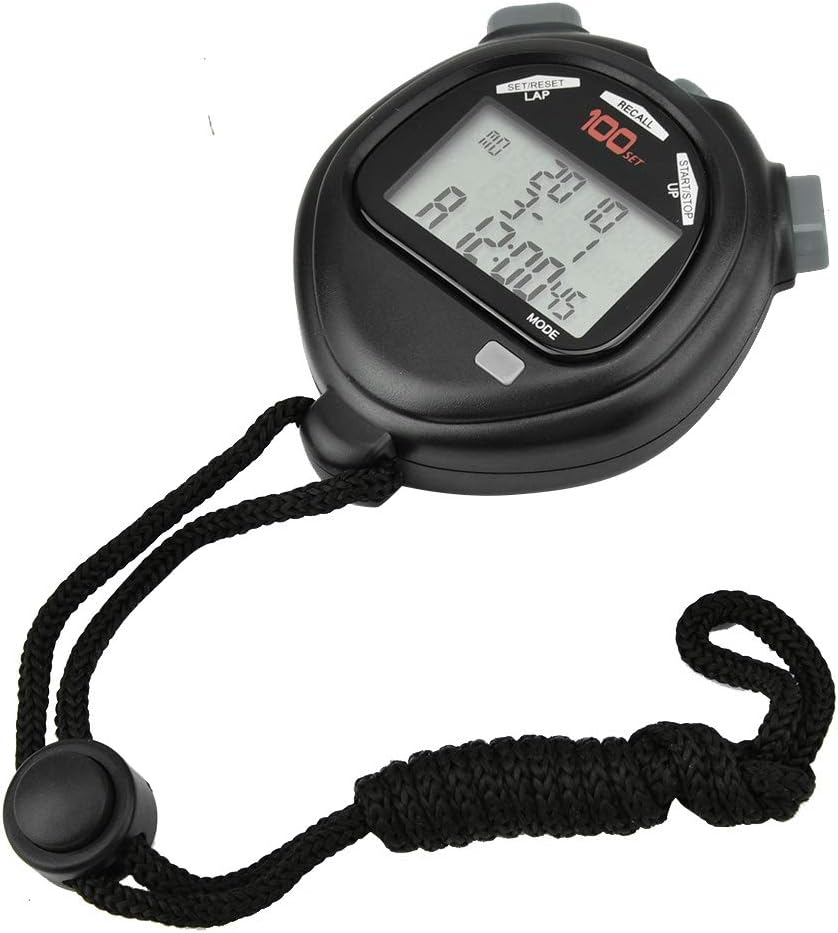 Stopwatch Timer, Electronic Stopwatch Alarm System with 100 Runway