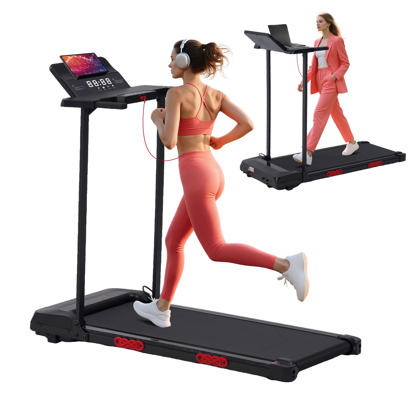 Photo 1 of ***FOR PARTS ONLY NON FUNCTIONAL *** Walking Pad Treadmill with Handle Bar, 3.5HP Compact Electric Walking Pads Treadmills with Handles for Home Apartment Small, 0.6-10MPH Portable Foldable Folding Small Treadmill Home, 400LBS Capacity