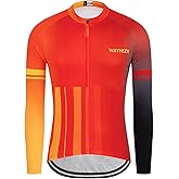 WXYHEZX Cycling Jersey Men Winter Thermal Fleece Cold Weather Warm Long Sleeve Road Biking Cycling Jacket with 3 Rear Pockets