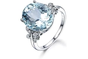 A.Yupha Stunning 4 CT Aquamarine Ring in Sterling Silver Vintage 925 Elegant Size 6-10 (10)