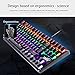 LINGBAO JIGUANSHI Mechanical Keyboard 87 Keys Computer Wired USB Backlit Metal Panels Gaming Keyboard (Mixed Light, Black Bezel, Black Cap, Blue Switches)