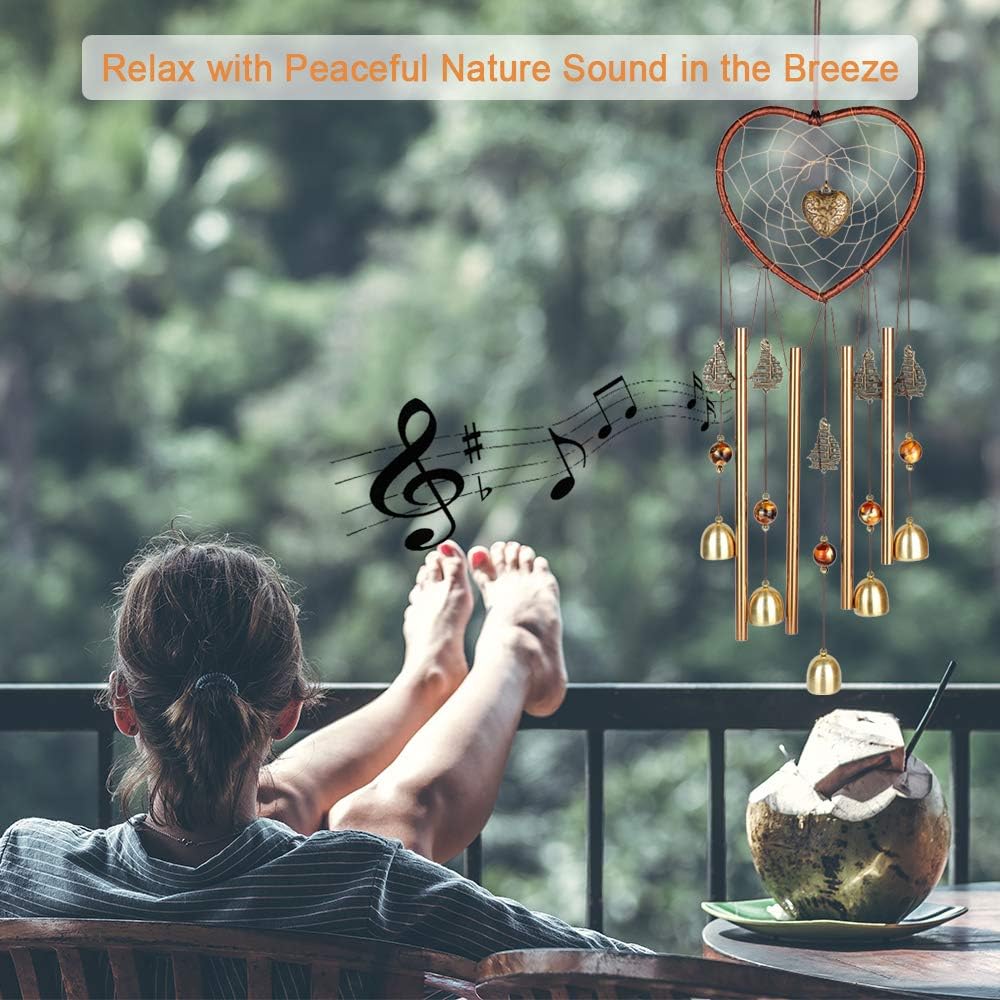 PROMISE YO Heart Wind Chimes Outdoor, Hearts Windchime Indoor Dream Catcher Wind Chimes Outdoor Metal Bell Wind Chimes Mom Wind Chime for Garden, Yard, Patio, Home, Room, Window Décor (Heart Shape) : Garden & Outdoor