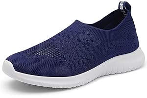 TIOSEBON Men's Slip On Walking Shoes Knit Mesh Tennis Sneaker