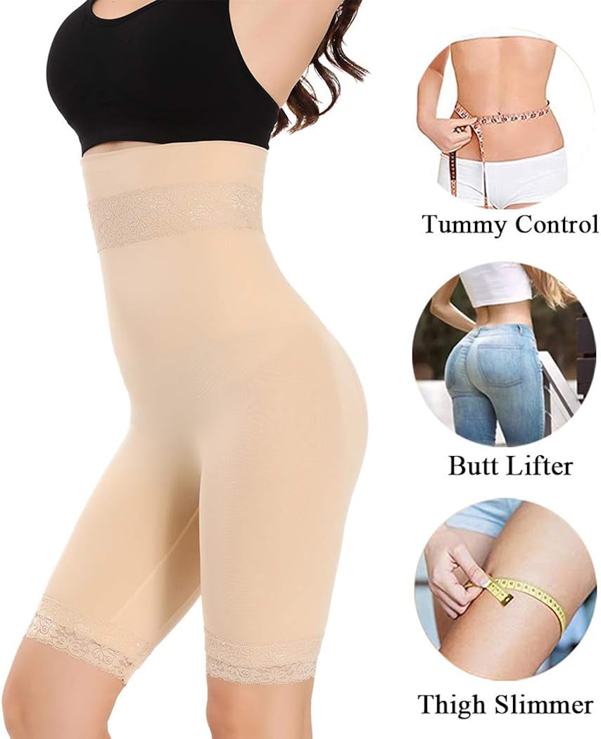 Tummy Control Body Shaper Shorts High Waist Slip Shorts for Women Under Dress Thigh Slimmer Shapewear at  Women’s Clothing store