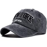 Baseball Hat New-York Distressed-Adjustable-Strapback - Washed Twill Dad Hat Unisex