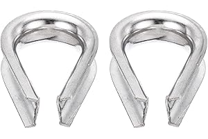 MECCANIXITY Rope Thimble 1/2"(12mm) Diameter M12 Stainless Steel Wire Rope Cable Thimble for Towing Rigging, Pack of 2