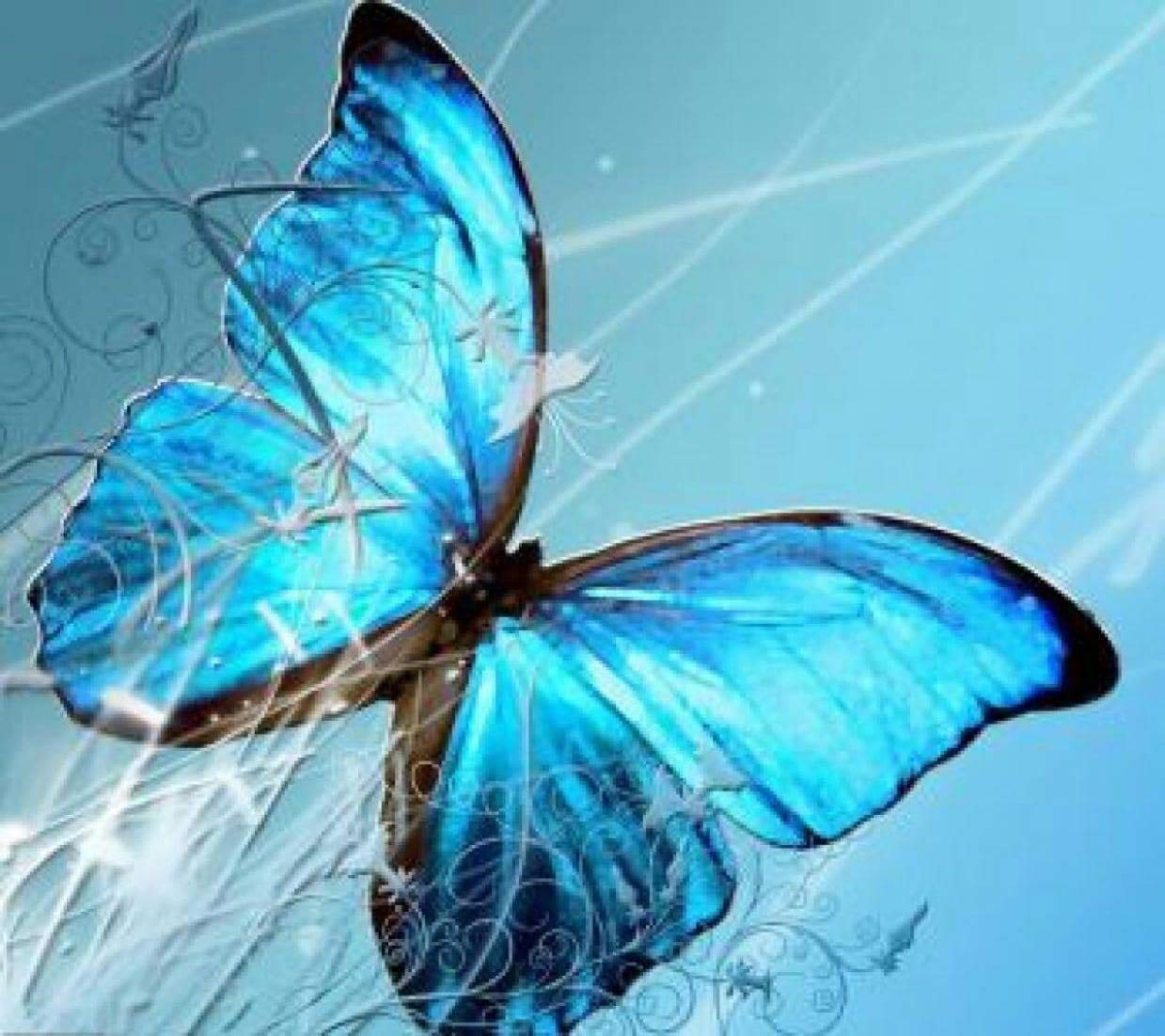 ABEUTY 5D Diamond Painting DIY Full Drill Rhinestones, Blue Butterfly Animal, Paint with Diamonds Crystal Diamond Art Kits (Butterfly)