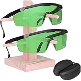 Comgrow 2 Packs Green Laser Safety Glasses for UV Protection Laser with 200nm-450nm 800nm-2000nm Infrared Light for Laser Engraving Goggles Eye Protection with Adjustable Frame Temple Box