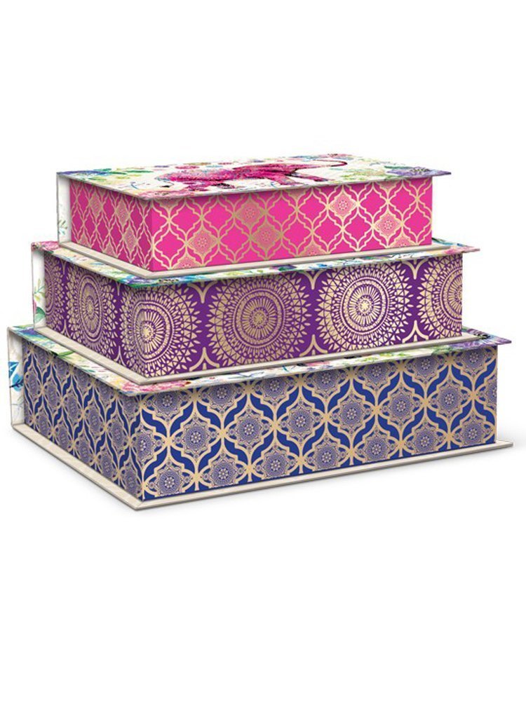 Punch Studio Lady Jayne Nesting Cigar Storage Boxes Color Me Wild