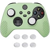 eXtremeRate PlayVital Matcha Green 3D Studded Edition Anti-Slip Silicone Cover Skin for Xbox Series X/S Controller, Soft Rubber Case Protector for Xbox Core Wireless Controller with Thumb Grip Caps
