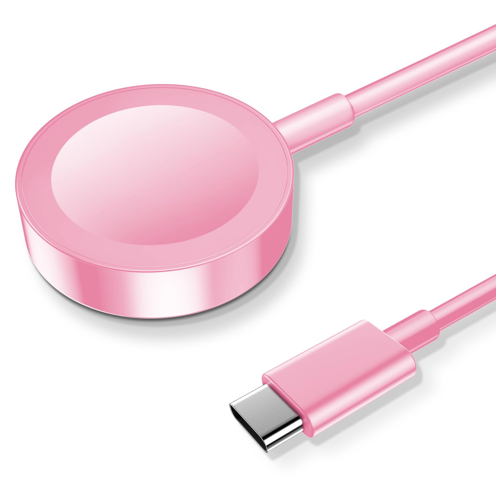 Photo 1 of ???? ???????? Magnetic Charging Cable for Apple Watch Charger,[USB C Port] Wireless Charging Cable Compatible with iWatch Series Ultra/10/9/8/7/6/SE/SE2/5/4/3/2[3.3FT/1M],Pink