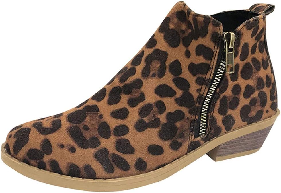 leopard print pointed boots