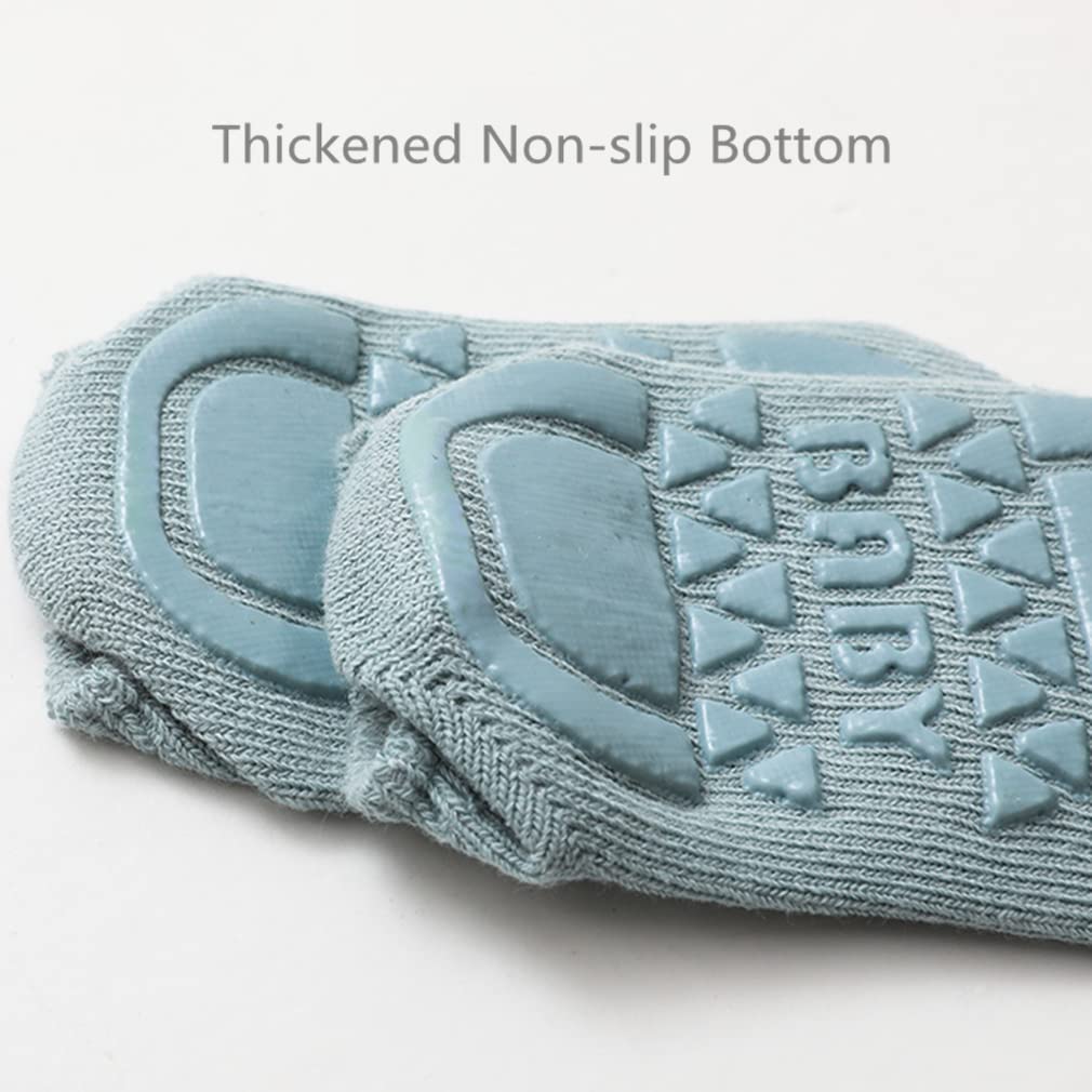 BEHELE Toddler Baby Non-Slip Socks 8 Pairs - Infant Newborn Antiskid With Grips, Solid Unisex Ankle for Girl Boy