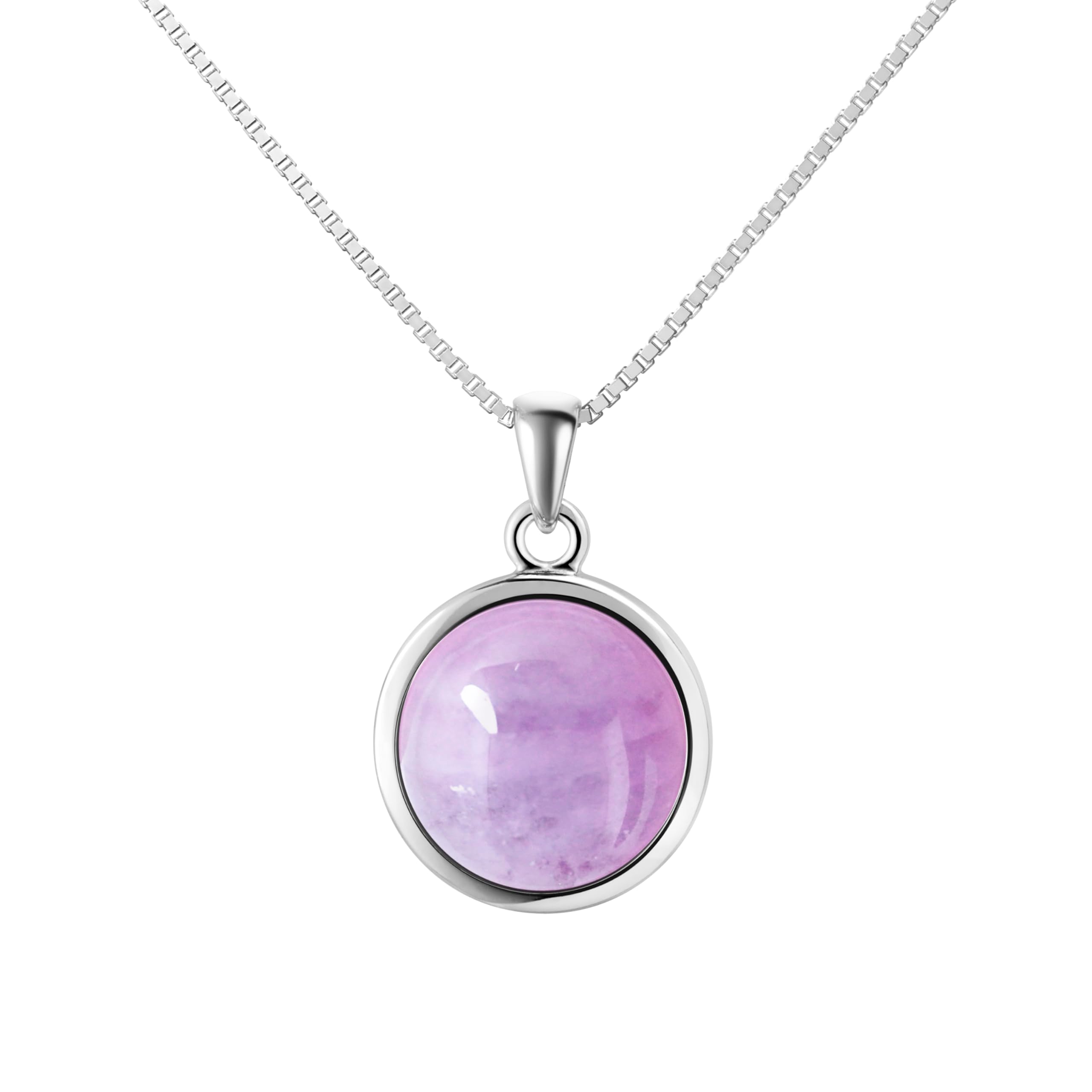 Franki Baker Dainty Lavender Pink Kunzite Gemstone Pendant Necklace on 925 Sterling Silver. Chain Length: 50cm.