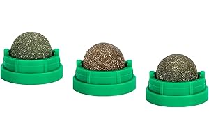 SINROBO Catnip Balls, Cat Chew Toys for Dogs and Cats, 3-Pack (Green)