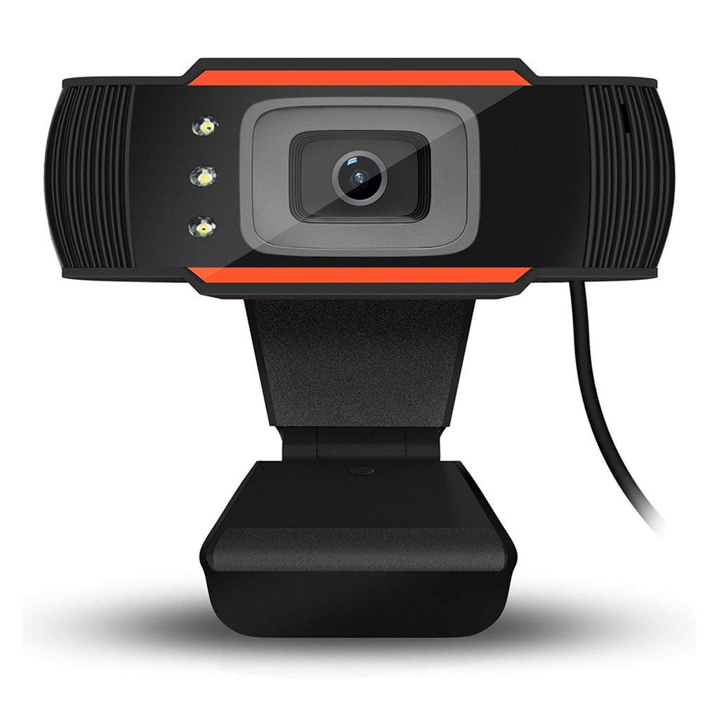 Auto Focus Webcam 480P Video Camera Microphone Recording Desktop Laptop 0.5MP USB2.0 Webcam with LED (480P)