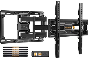 Perlegear Full Motion TV Mount for 32-69 Inch TVs up to 99 lbs, Max VESA 400x400mm, Fits 16”/12” Wood Studs, Height Adjustable Pre-Assembled TV Wall Mount, Tool-Free Tilt, Swivel & Extension, PGMF21.