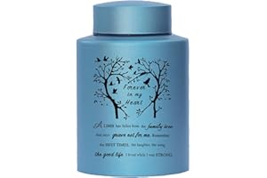 6 Inches Small Urn for Human Ashes - Stainless Purple Mini Cremation Keepsake - Memorial Ashes Container - Blue