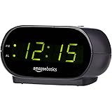 AmazonBasics Small Digital Alarm Clock with Nightlight and Battery Backup, LED Display (Renewed)