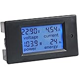 HiLetgo DC 6.5-100V 0-20A LCD Display Digital Ammeter Voltmeter Multimeter Current Voltage Power Energy Battery Monitor Amper