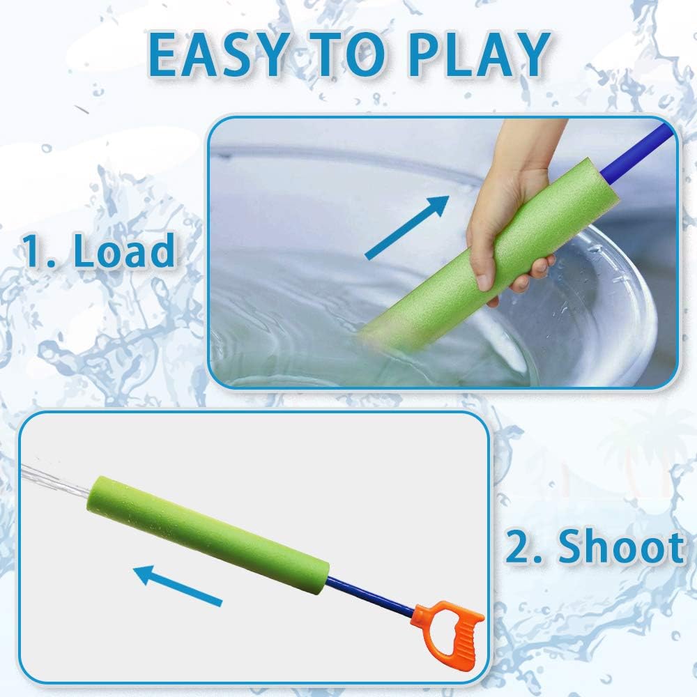 ToyerBee Water Gun for Kids, 6 Pack Water Guns, 16''-25.5'' Water Gun Shoots up to 35ft, Squirt Guns for Kids&Toddlers&Adults, Best Summer Water Cannon in Swimming Pool, Beach: Toys & Games
