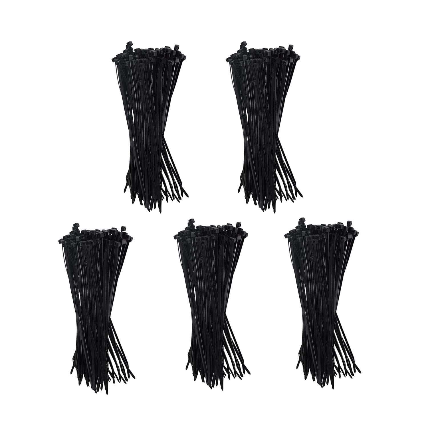 Arctic Hayes Heavy Duty Black Cable Ties, 300mm x 4.8mm, Self-Locking, UV Stable, Durable Zip Ties for Indoor and Outdoor Use, Retail, Office, Garage, Workshop, Home, Garden,DIY - 500 Pieces, Black