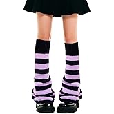 Avxzbef Leg Warmers for Girls Women Japanese Style Halloween Lolita Leg Warmer Long Kawaii Y2K Knit Socks Gothic Cover Stockings