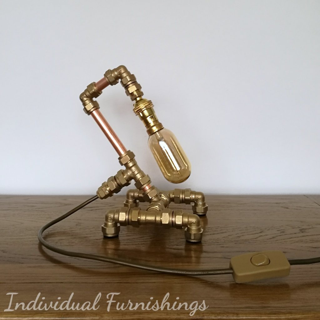 copper industrial table lamp