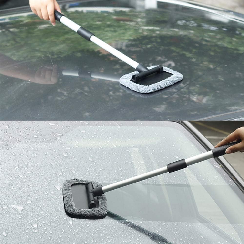 Car Windshield Cleaner Wand Cleaning Kit Interior,Car Window Cleaning Tools for Wiper Fluid and Defogging,Invisible Glass Cleaner Automotive Tools with Spray Bottle: Automotive