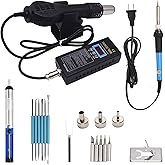 TXINLEI 8858 110V Heat Guns & 60W Soldering Iron Kit, Hot Air Solder Blower SMT Rework Station Optional Portable 480W, 5pcs S