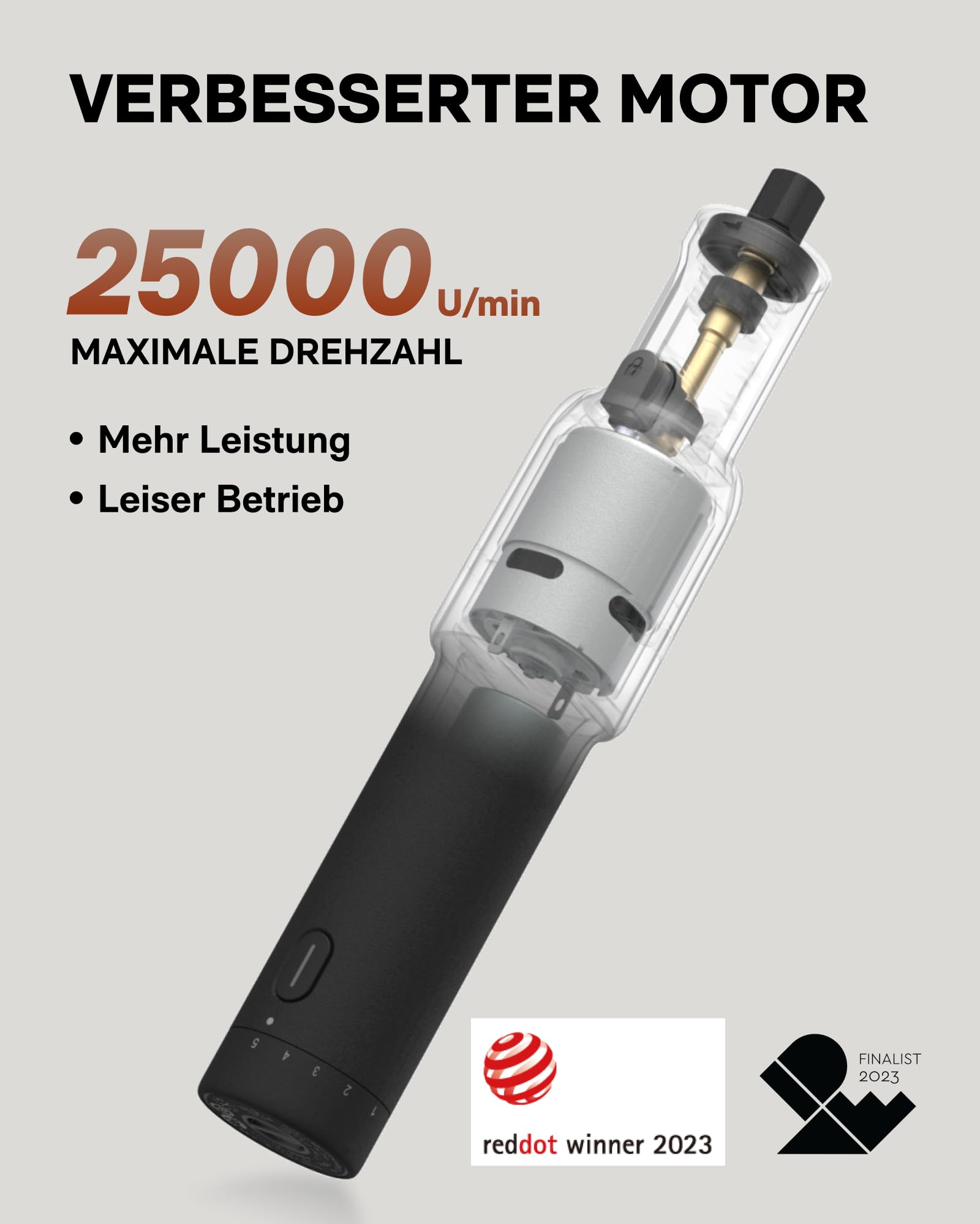HOTO Akku Multifunktionswerkzeug 4V, 35 Drehwerkzeug Zubehörset, 2000mAh Rotationswerkzeug 5 Gang, Drehzahl 5000-25000 U/min, Typ-C, LED Ringlicht Schnitzen/Gravieren/Schleifen/Schneiden/Polieren 2