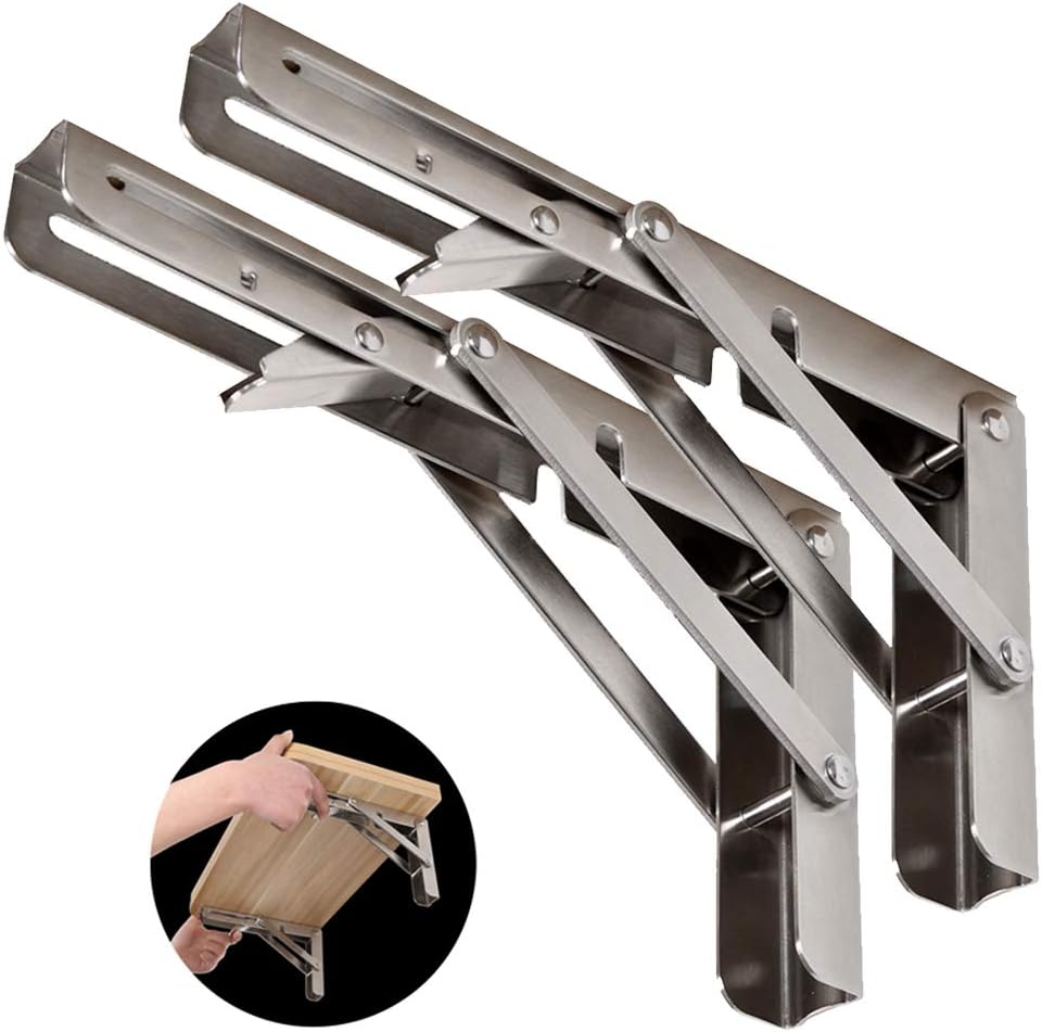 Shelf Brackets Folding Stainless Steel Support Brackets