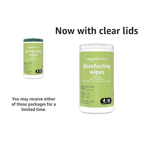 AMAZON BASICS DISINFECTING WIPES, FRESH SCENT, 85 COUNT