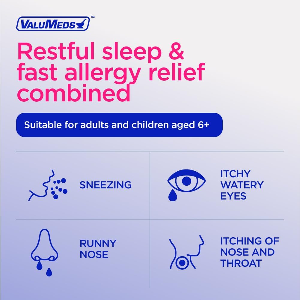 ValuMeds Allergy Medicine Antihistamine, Diphenhydramine HCl 25 mg | Children and Adults | Relieve Itchy Eyes, Runny Nose, Sneezing (25 mg, 600)