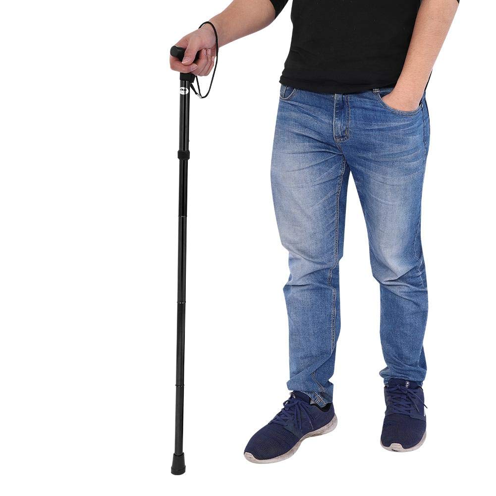 Folding Walking Stick/Walking Stick/Climbing Stick/Elderly Man Multifunction (Black)