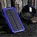 Solar Chargers 30,000mAh, Solarprous Dual USB Solar Battery Charger External Battery Pack Phone Charger Power Bank with Flashlight for Smartphones Tablet Camera (Blue)