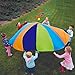FUN LITTLE TOYS Parachute 10 Foot Kids 8 Sturdy Handles, Party Outdoor Gymnastics Cooperative Games Kids, Include 20 Colorful Plastic Balls