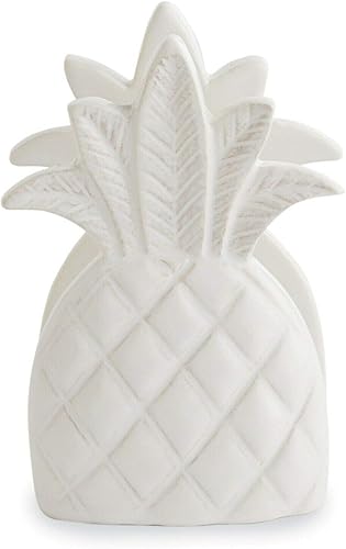 White Pineapple Textured Kitchen Sponge Holder Ceramic