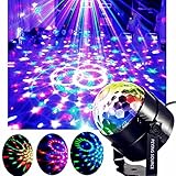 Disco Party Lights Projector Disco Ball Color Changing Sound Activated Rotating Crystal Magic Ball Projector Stage Effect Strobe Lights 7 color with Remote Control for KTV Club Bar Home Party