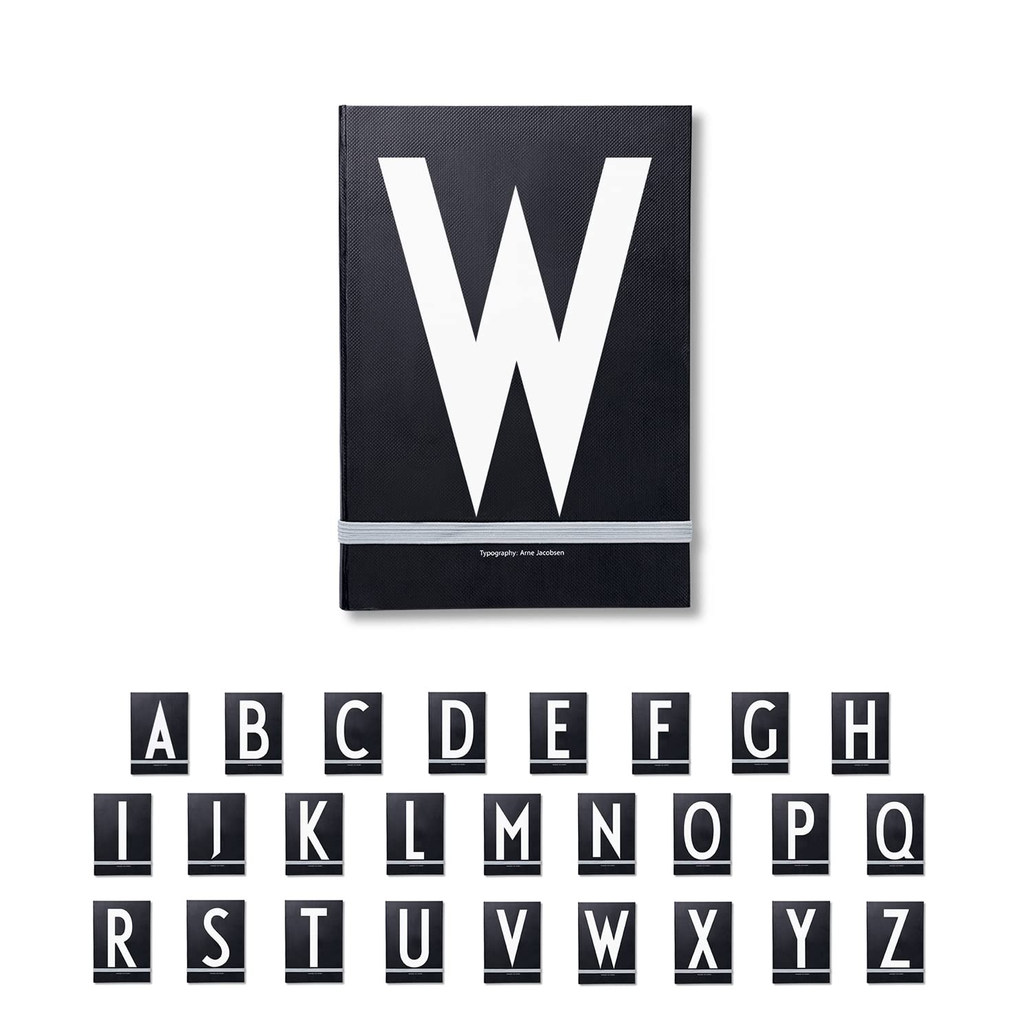 Design Letters Personalised Black Notebook (A-Z) | 2025 Diary A5 | Hardcover A5 Notebook with Ribbon Bookmark | Ideal as Journal, Diary, Planner | 2025 Journal with 146 Pages for Office, School, Home