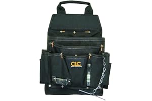 CLC Custom Leathercraft 5505 Professional Electrician's Tool Pouch, Ballistic Poly, 12Pocket , Black