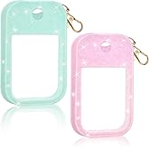 CllyCnny Hand Sanitizer Spray Case Compatible with Touchland:Silicone Protective Case with Keychain,2PCS Hand Sanitizer Holder Fit for Mist 1 FL OZ/30 mL Ver (Glitter Pink + Glitter Green)