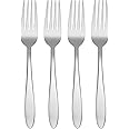 Oneida Mooncrest Dinner Forks, Set of 4 B336004A, Silver, Set of 4, Dinner Forks