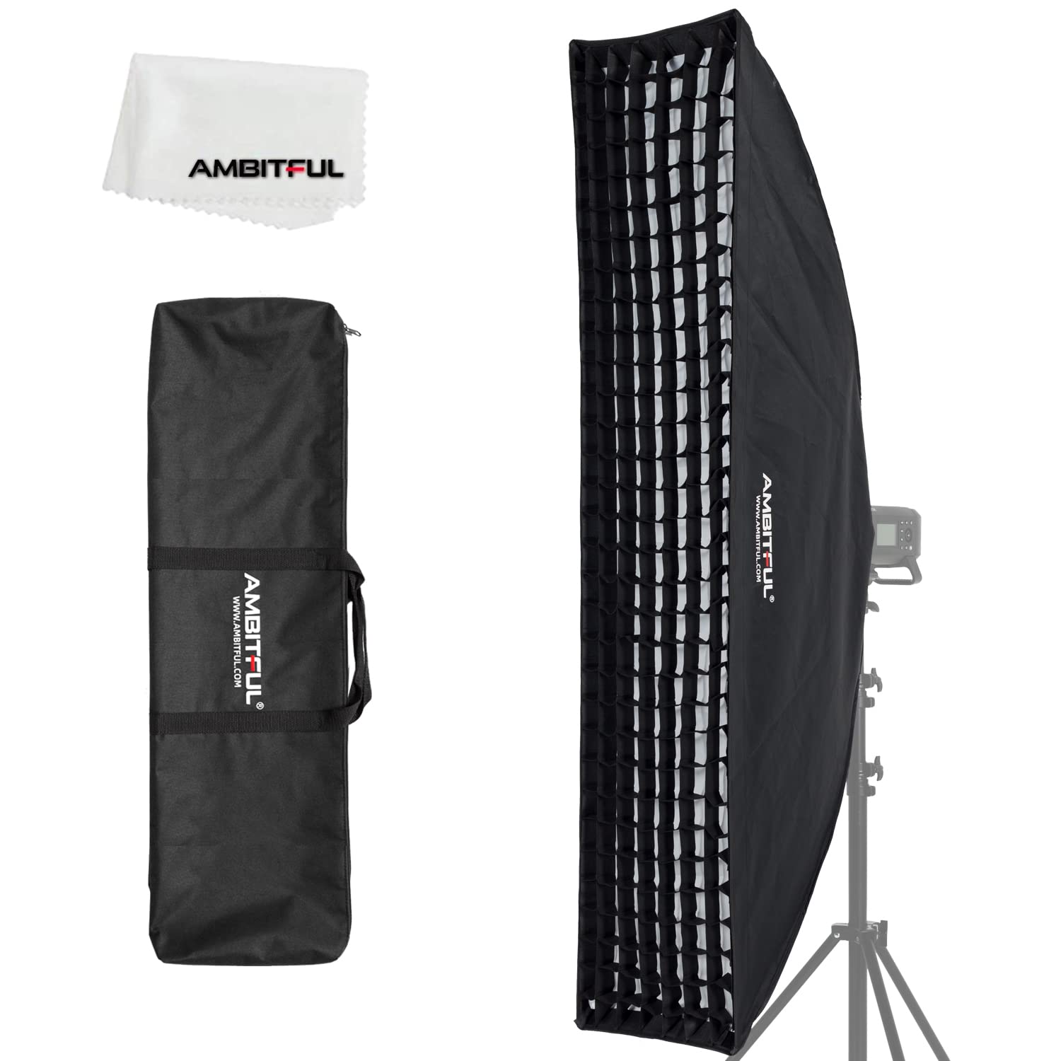 AMBITFUL FW35x160 35x160cm Strip honeycomb grid Bowens softbox, with honeycomb grid + carrying bag, for Bowens mount lamp