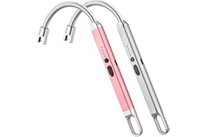 MEIRUBY 2 Pack Electric Candle Lighter, Birthday Christmas Stocking Stuffers Gifts for Women Mom Men Wife Sister, USB Arc Rechargeable Windproof Long Lighter for Candle BBQ Housewarming Gift Idals