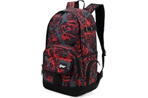 rickyh style School Backpack Travel Bag for Men & Women Lightweight College Back Pack with Laptop Compartmen, Graffiti Red2, 
