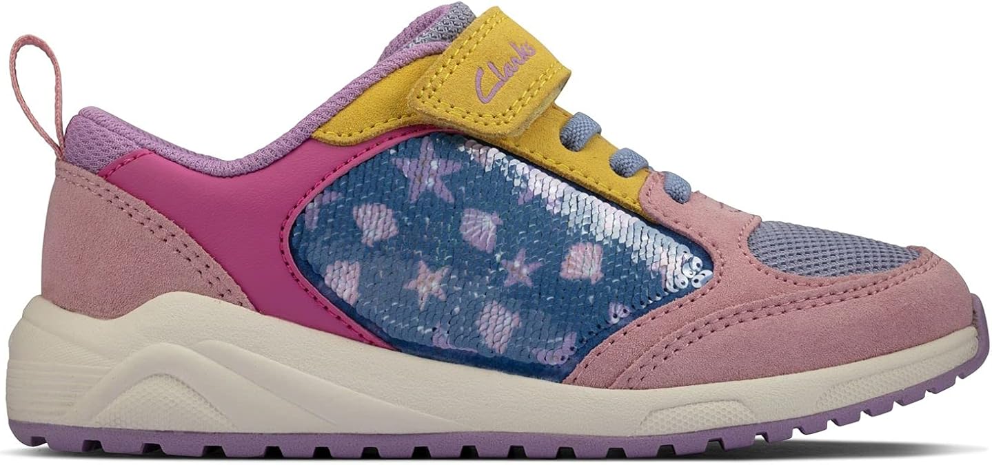 Clarks Aeon Tale Toddler Suede Shoes in Pink Combi Clarks Aeon Tale Toddler Suede Shoes in Pink Combi