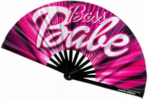 KANDIES WORLD INC Kandies World UV Reactive Custom Festival Folding Hand Fan - Unique Designs, Made of Bamboo, Clacking Sound, Lightweight - Perfect Rave and Festival Accessory!